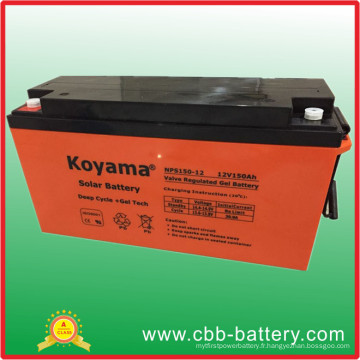 Batterie solaire 12V150ah de gel de cycle profond de haute qualité pour le système d&#39;énergie solaire